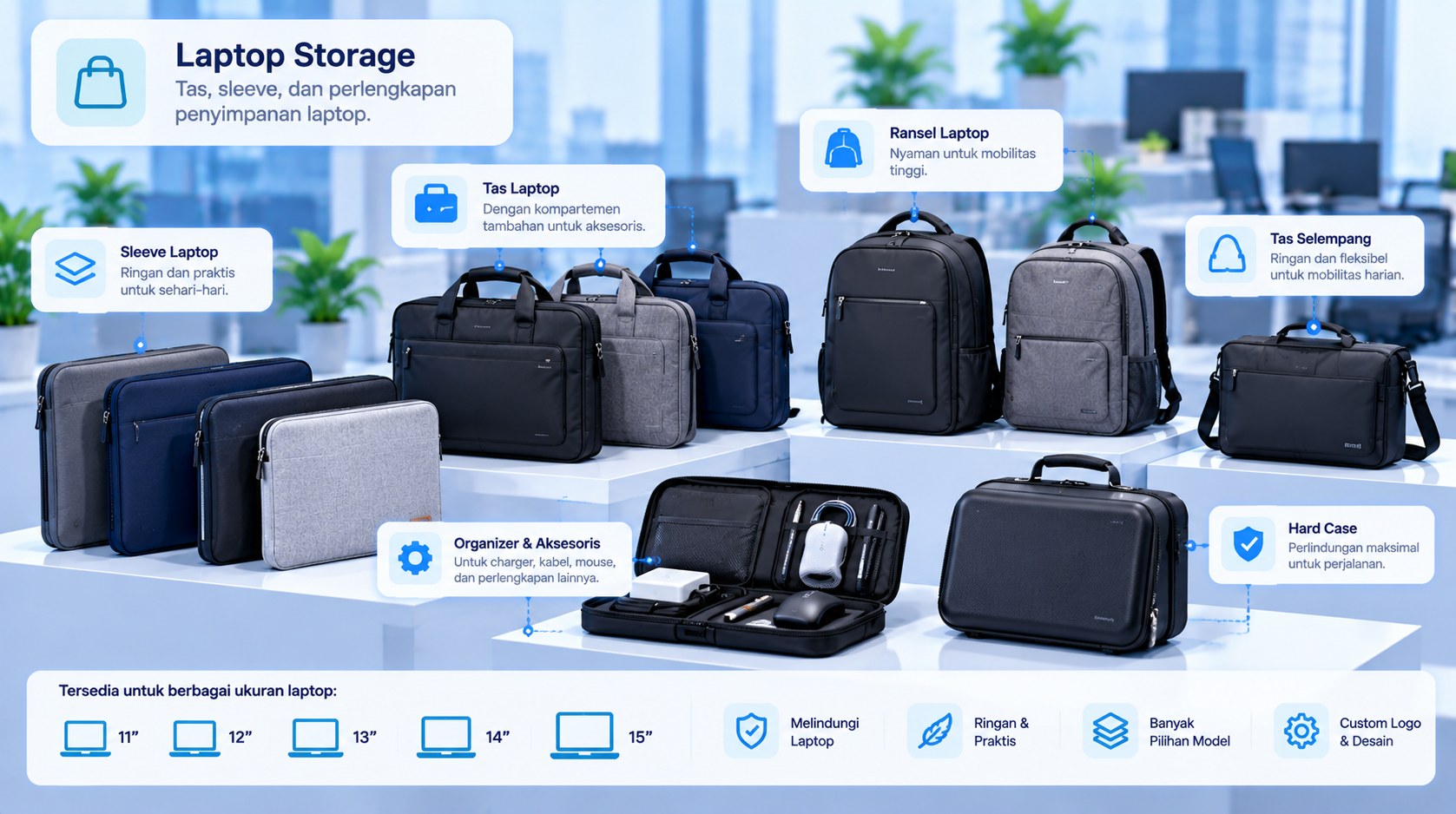 Tampilan Laptop Storage 12–13 inch